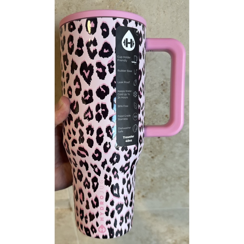 Hydrojug Pink 40oz Traveler Water Bottle Leopard Print Victoria Secret IN HAND